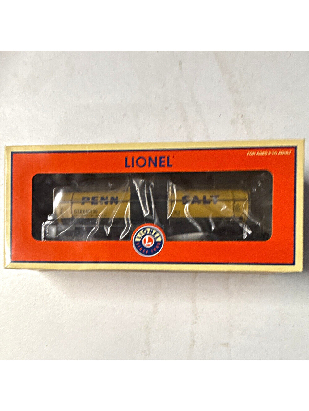 Lionel Penn Salt O Gauge Tank Car Die-Cast Metal Painted Yellow/Black 6-26713